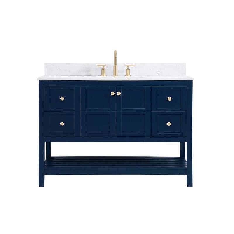 Elegant Lighting VF16448-BS Theo 48" Free Standing Single Basin Vanity - Blue