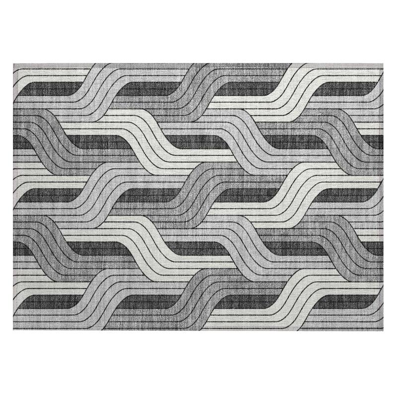 Machine Washable Indoor/ Outdoor Modern Pathway Chantille Rug