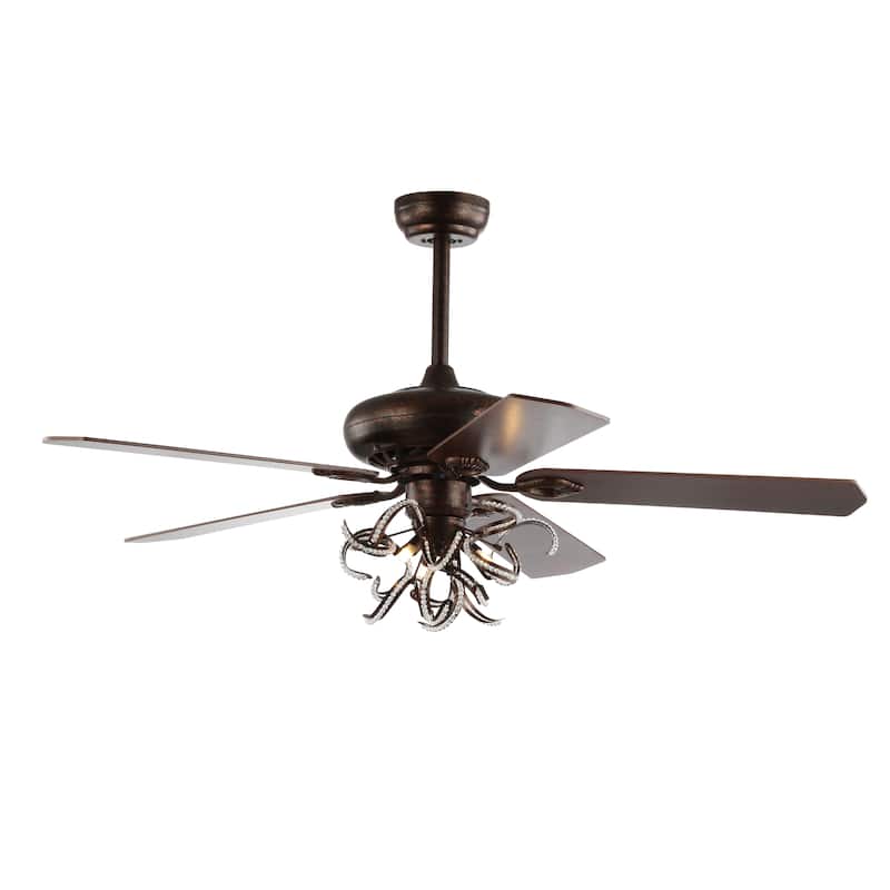 SAFAVIEH Lighting 52-Inch Sensa Ceiling Light Fan (with Remote) - 52" W x 52" L x 25.5" H