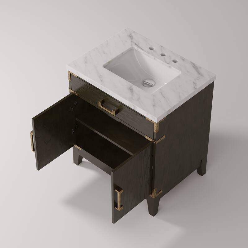 Laurel Bath Vanity with Carrara Marble Top and Sink