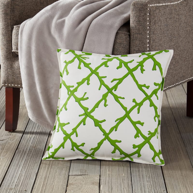 Lattice Cotton Canvas 20-inch Pillow