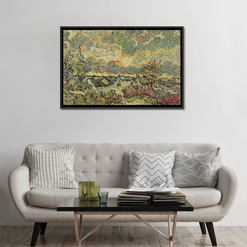 iCanvas "Autumn landscape, 1890 " by Vincent van Gogh Framed Canvas Print