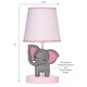 preview thumbnail 3 of 2, Bedtime Originals Twinkle Toes Pink/Gray Elephant with Monkey Nursery Lamp with Shade & Bulb