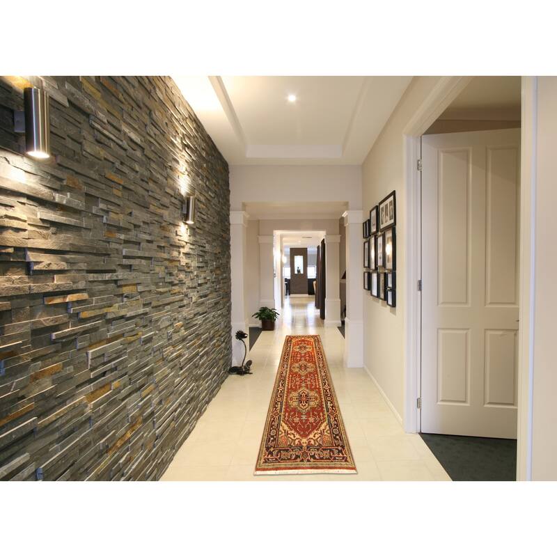 HERAT ORIENTAL 2'6" x 8' Handmade Heriz Wool Rug - 2'6 x 8'