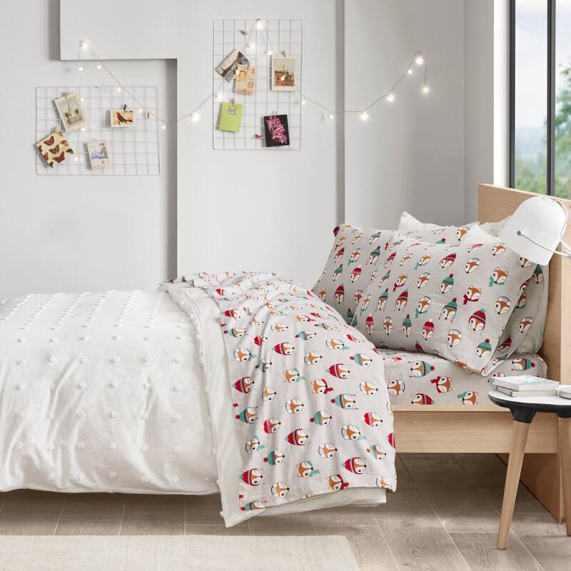 Intelligent Design Cozy Soft Cotton Flannel Printed Sheet Set