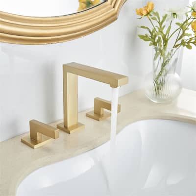8-Inch Widespread Bathroom Faucet With Drain Assembly 3 Holes Bathroom Sink Faucets Double Handle Modern Vanity Basin Taps