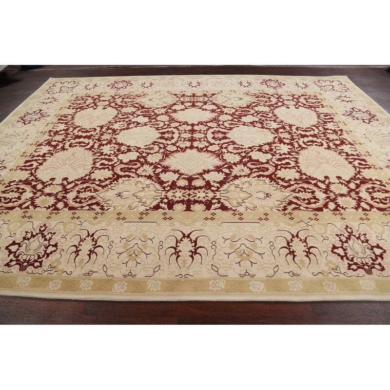 Vegetable Dye Floral Peshawar Oriental Area Rug Wool Hand-knotted - 9'0" x 11'10"