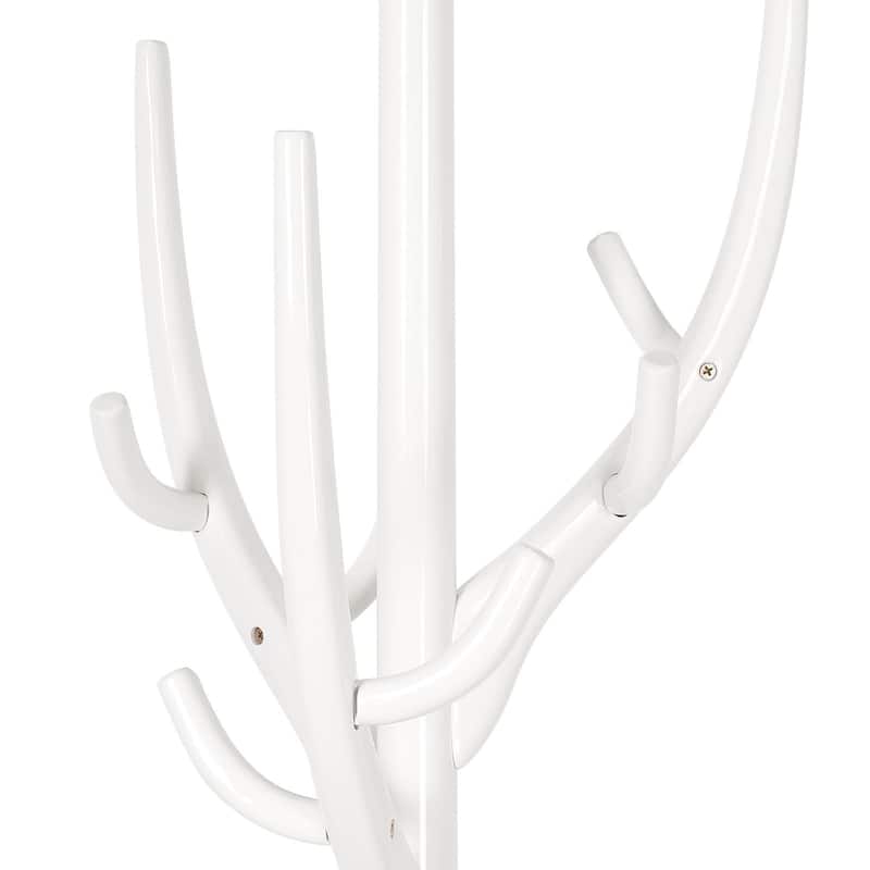 Adjustable Tree-branch Coat Rack Freestanding, Rubberwood Coat Tree - 16.54"Dia. x 71.65"H