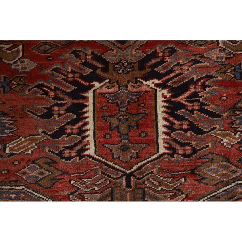 Hand Knotted Oriental 100% Wool Carpet Traditional Medallion Red Heriz Area Rug - 12' 9'' X 10' 0''
