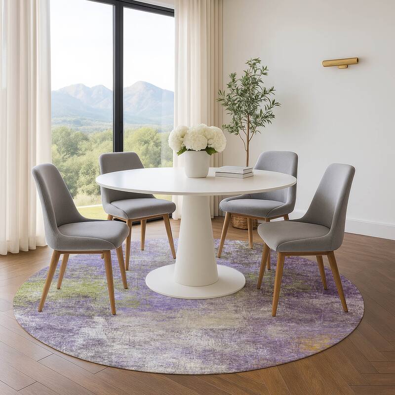 Premium Washable Super Soft Ombre Solid Mayfield Rug - Purple - 8' x 8'