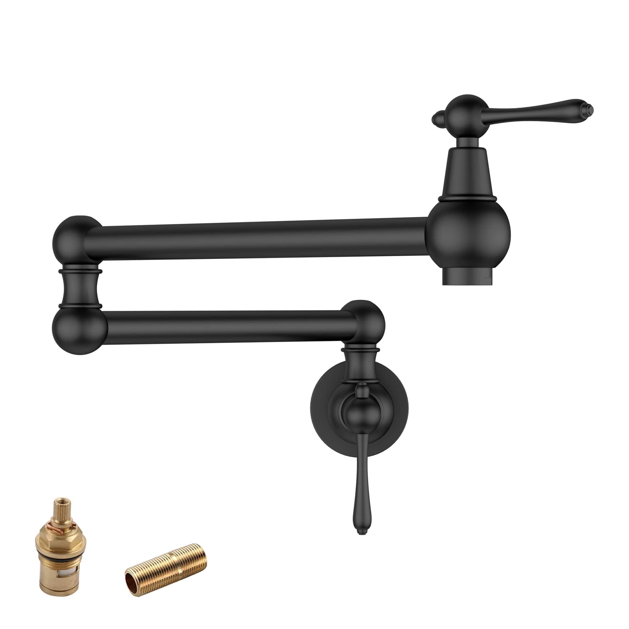 Lordear Brassmetal Wall Mount Commercial Pot Filler Faucet with Double