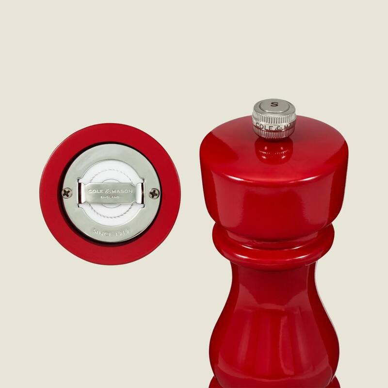 Cole & Mason London Red Gloss Salt Mill 7" - Adjustable