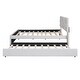 preview thumbnail 6 of 8, Full Upholstered Platform Bed with Trundle and 2 Drawers, Solid Wood Bedframe w/Brick Pattern Headboard, Save Space Design