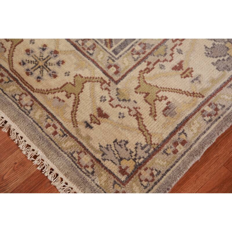 Earth Tone Oushak Indian Area Rug Handmade Wool Carpet - 6'0" x 9'1"