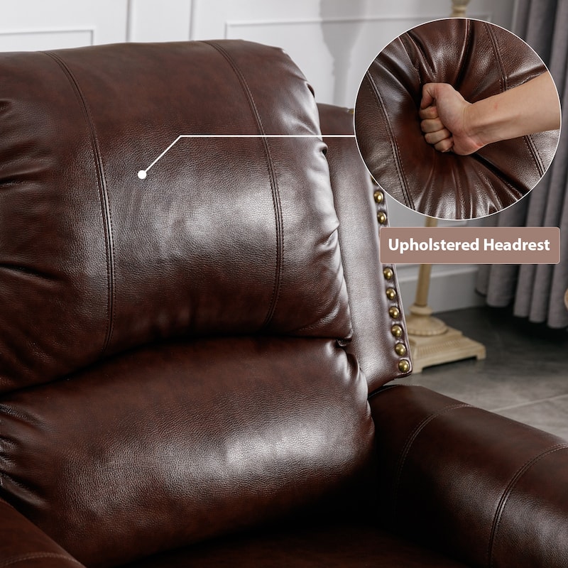 Power Recliner Chair with Massage and Heat, Faux Leather Electric Recliner with USB Port for Living Room