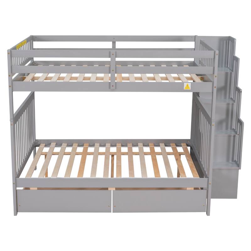 Bunk Bed with 2 Drawers and Staircases