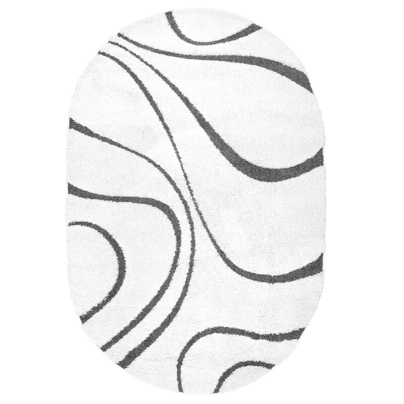 Brooklyn Rug Co Krista Contemporary Swirls Shag Area Rug