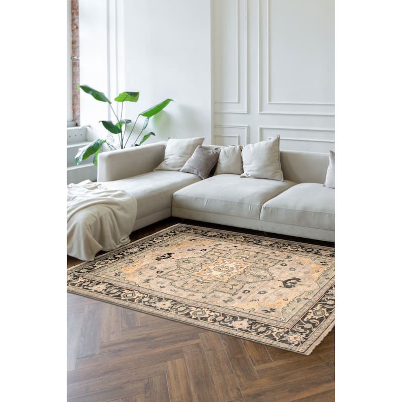 ECARPETGALLERY Hand-knotted Jules Serapi Grey Wool Rug - 8'11 x 12'0