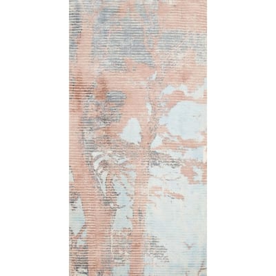 Hand Knotted Oriental Viscose Silk Carpet Modern Abstract Multi-Colored Abstract Area Rug - 4' 0'' X 2' 0''