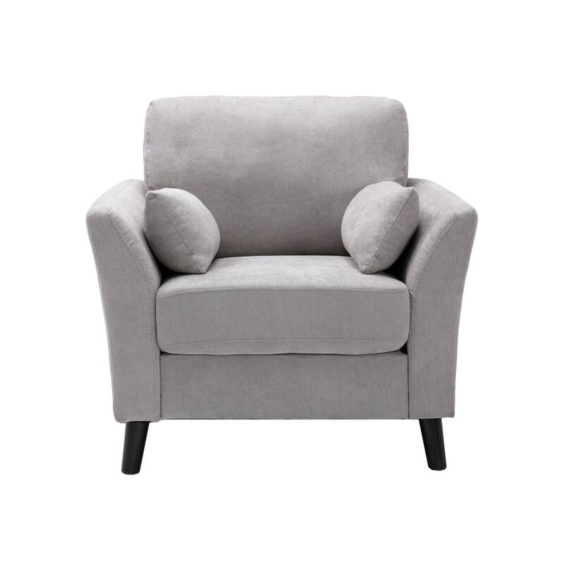 Velvet Upholstered Fabric Chair with 2 Pillows