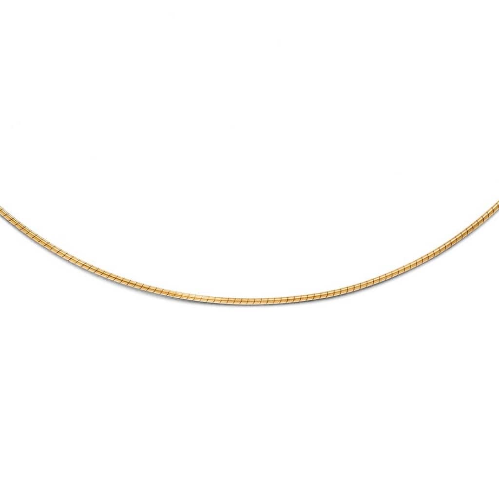 Curata 10k Yellow Gold Solid 1.0mm Snake Wire Chain Necklace (Lobster) Options: 16 18