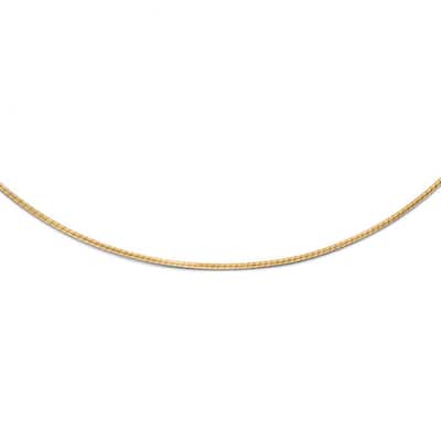 Curata 10k Yellow Gold Solid 1.0mm Snake Wire Chain Necklace (Lobster) Options: 16 18