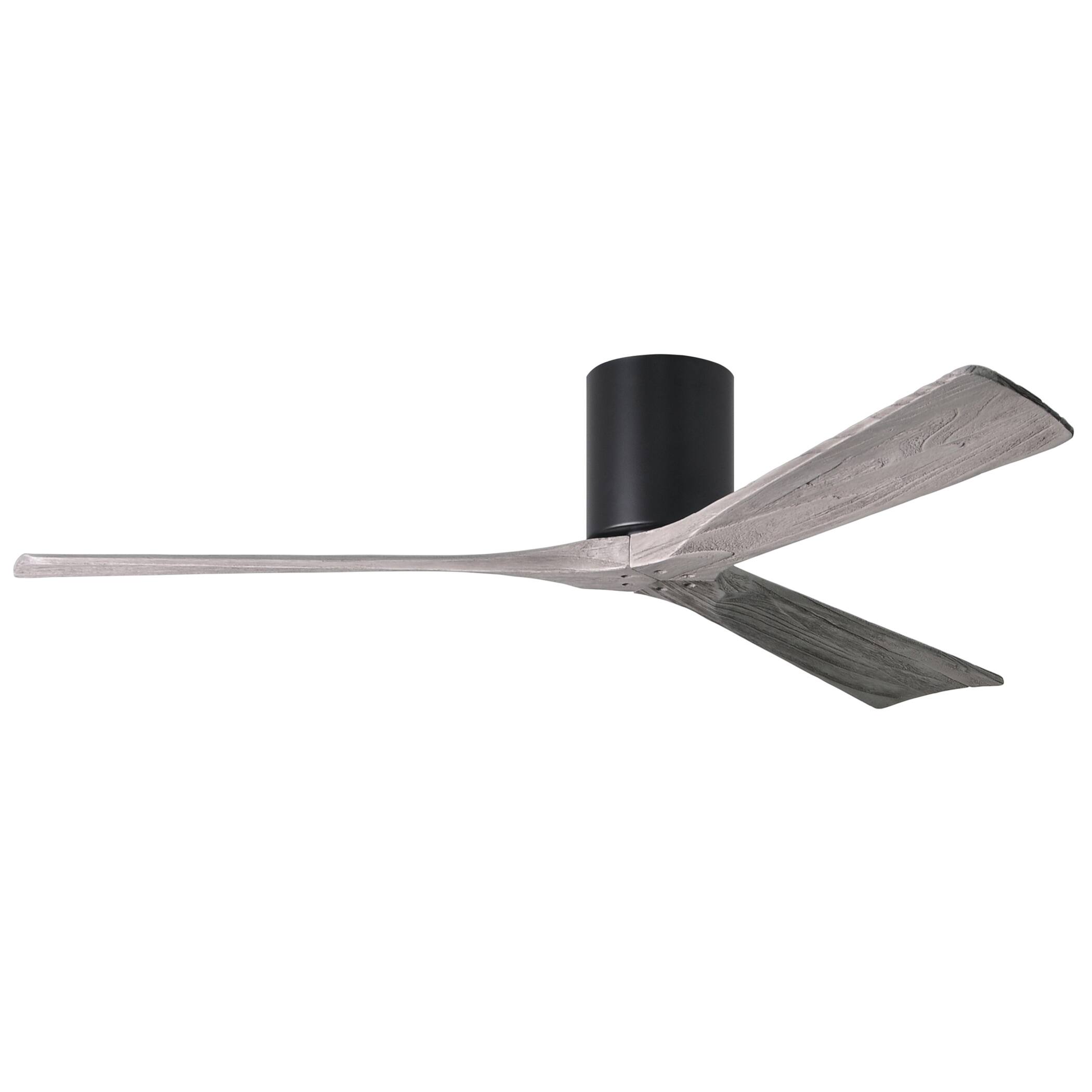 IreneH 3blade 60inch Matte Black Flush Mount Paddle Fan with Barn