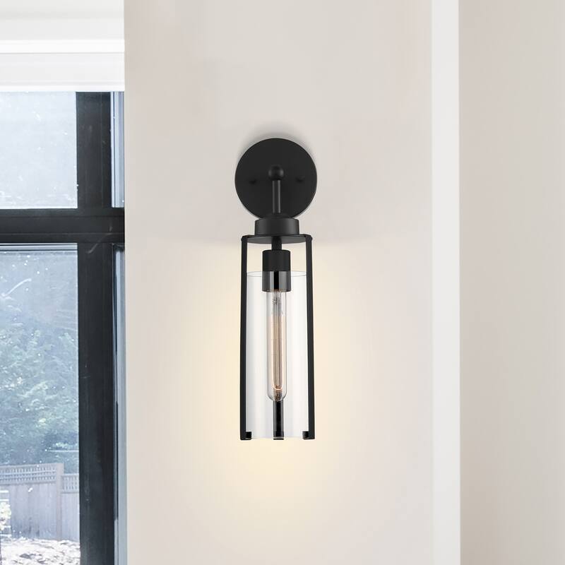 Marina - 1 Light Sconce with Clear Glass - Matte Black Finish