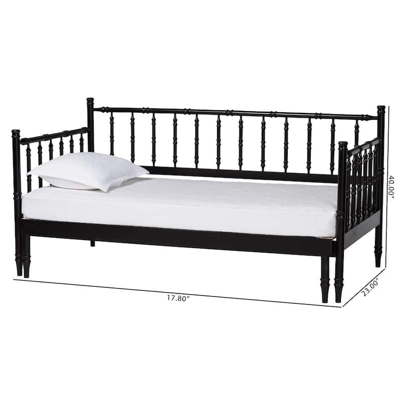 Marisela Twin-To-King Expandable Daybed - Wood Spindle Bed Frame with Bamboo-Inspired Posts, Modern Transitional Furniture