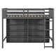 preview thumbnail 7 of 5, Grey Loft Bed with 8 Open Storage Shelves and Built-in Ladder, Full-length Guardrail