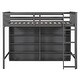 preview thumbnail 11 of 22, Twin Size Loft Kids Bed with 8-Open Storage Shelves and Built-in Ladder, Space-Saving Design for Bedroom, Easy to Assemble, Grey