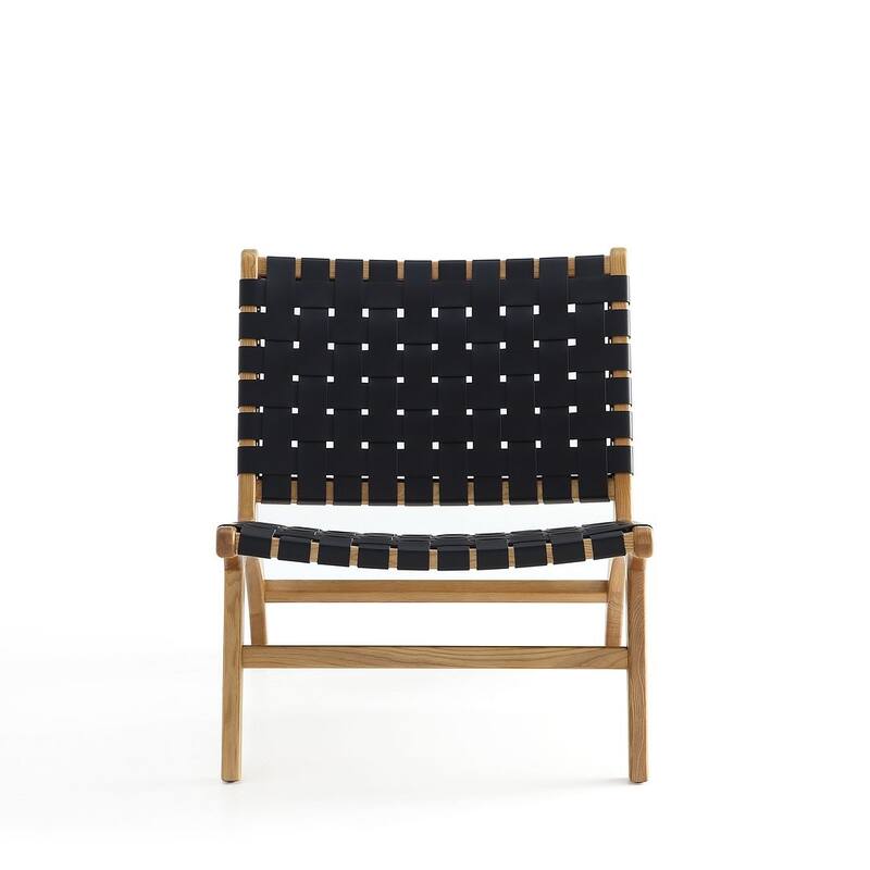 Manhattan Comfort Maintenon Leatherette Accent Chair in Black
