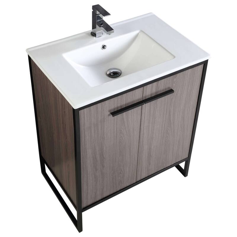 Vdara 24" Silver Gray Bathroom Vanity Cabinet Set