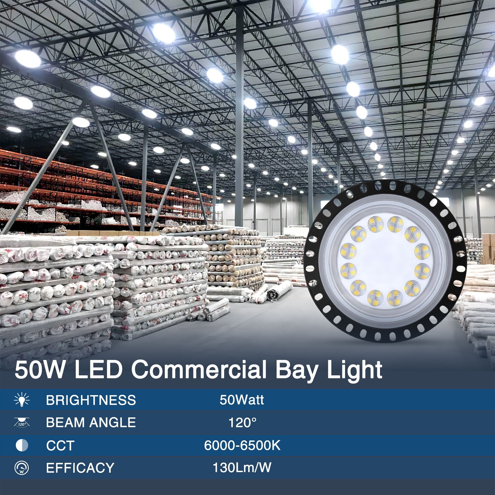 500W UFO LED High Bay Light 300W 200W 100W 50W Factory Warehouse Shop Lighting 