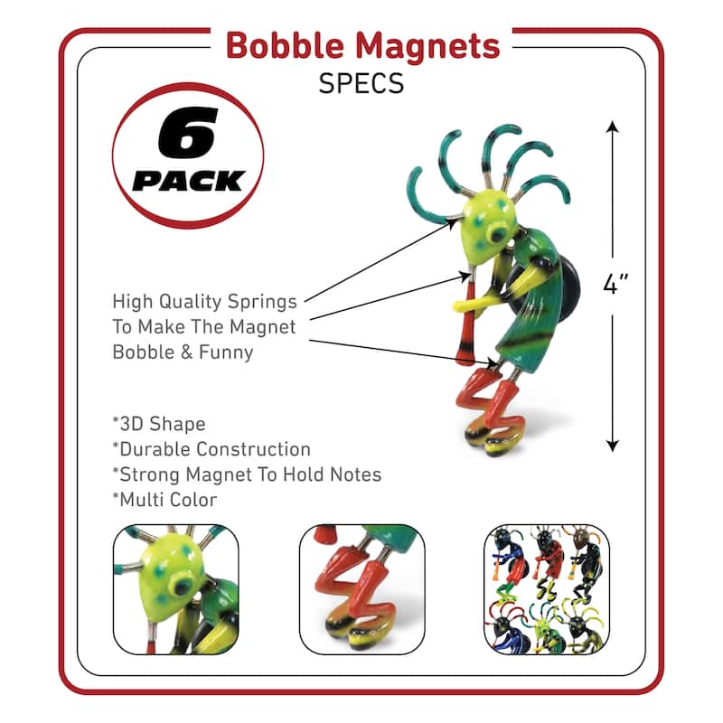 CoTa Global Kokopelli Refrigerator Bobble Magnets Set of 6