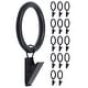 preview thumbnail 1 of 24, Meriville Drapery Curtain Rings with Clip - 1.5-Inch Inner Diameter with insert Black - Set  of 14