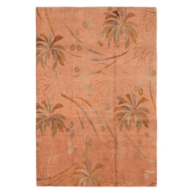 ECARPETGALLERY Hand-knotted Opulence Copper Silk, Wool Rug - 6'1 x 8'11
