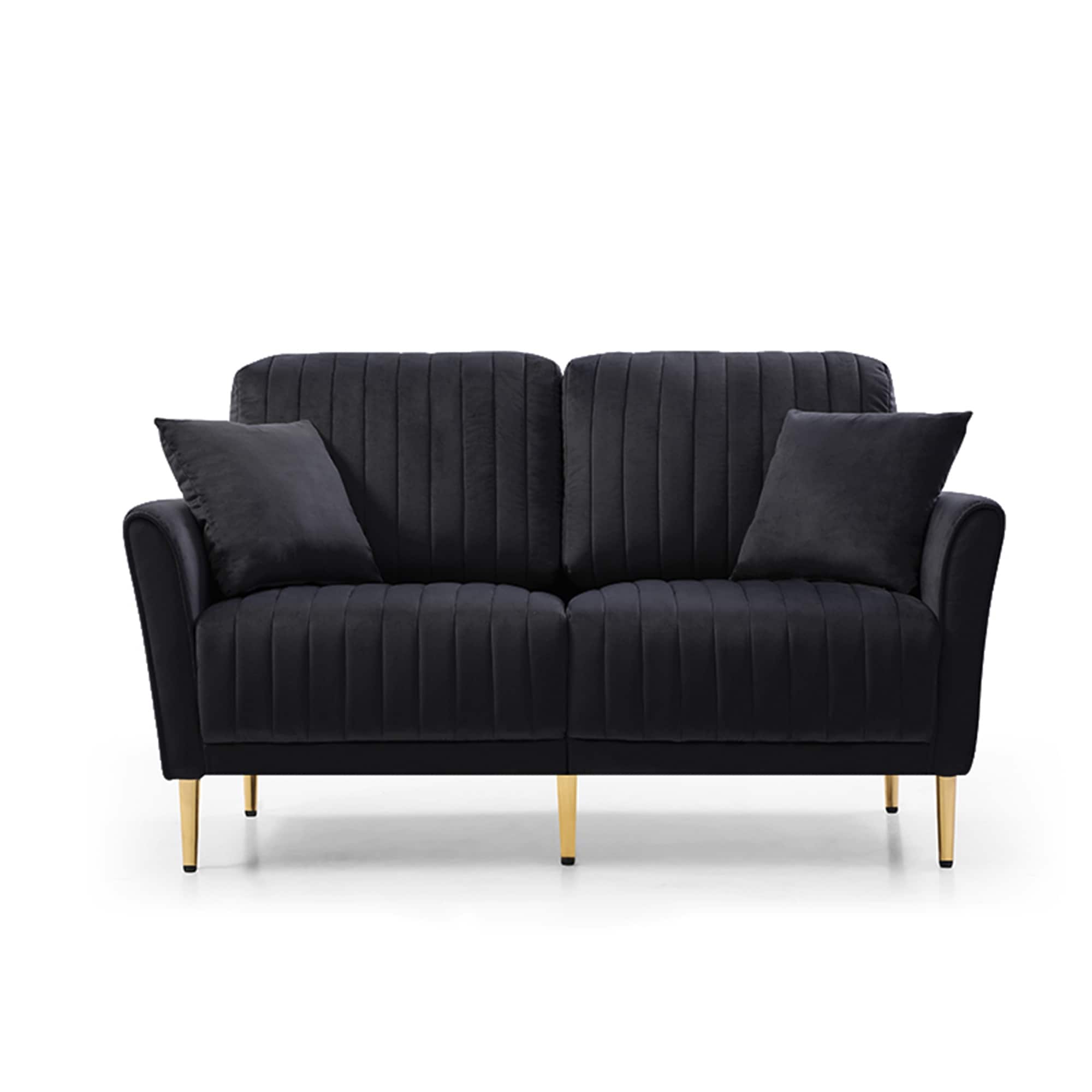 Black and store gold loveseat