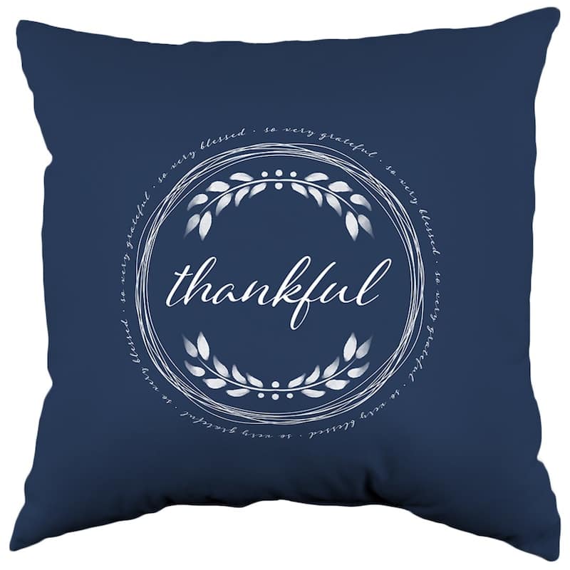 So Very Grateful Double Sided Pillow - Navy