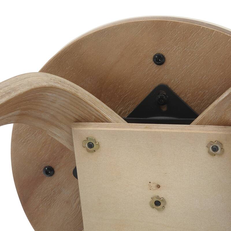 18 in. Leather Counter Stool Round Swivel Seat Poplar Wood Legs