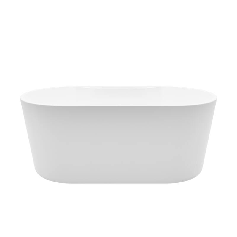 Retro 56" Freestanding White Acrylic Bathtub with Adjustable Feet