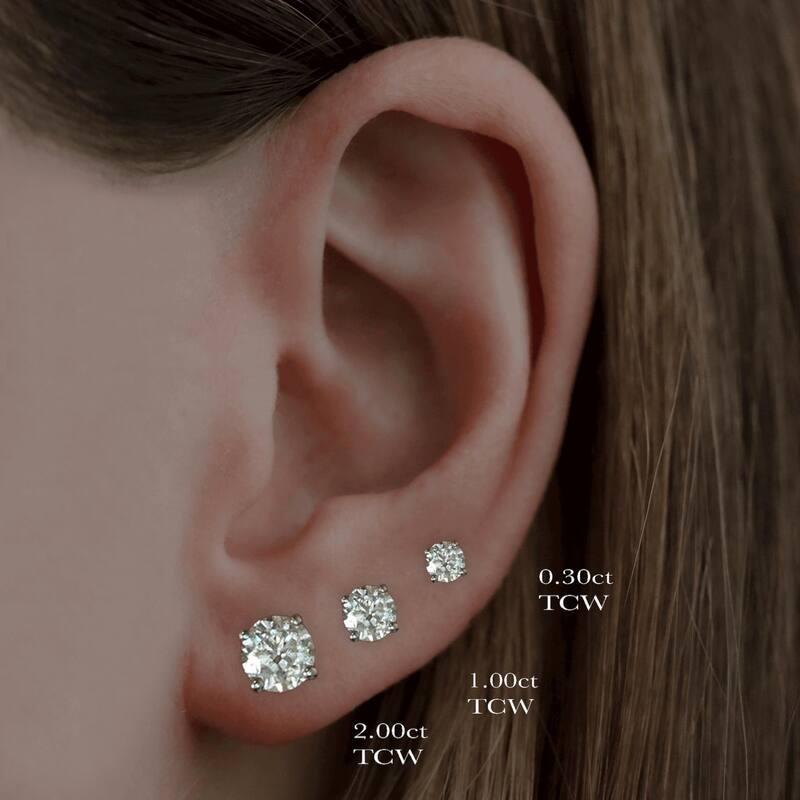 Certified 1.44 Carat Diamond Studs in White Gold Lab Grown