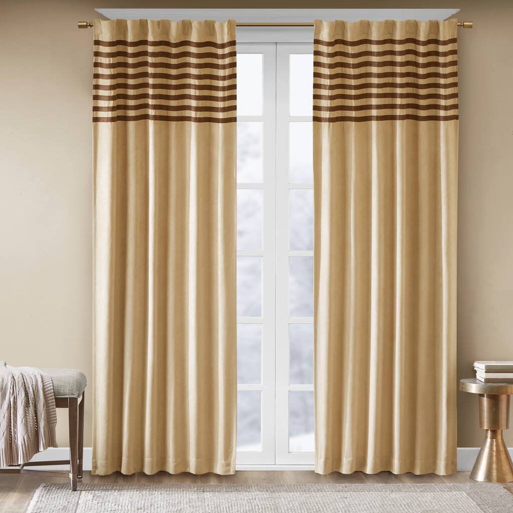 Madison Park Dune Microsuede Beige Curtain Panel Pair