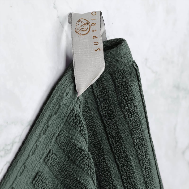 Superior Ribbed Cotton Absorbent Heavyweight Bath Sheet and Bath Towel Set
