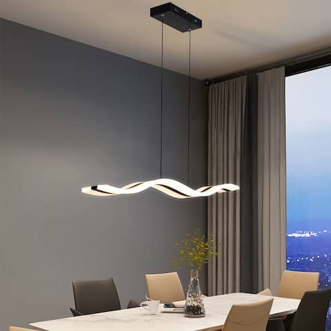 Modern 40W LED Integrated Kitchen Island Pendant Light - 39 x 4.6x0.6H