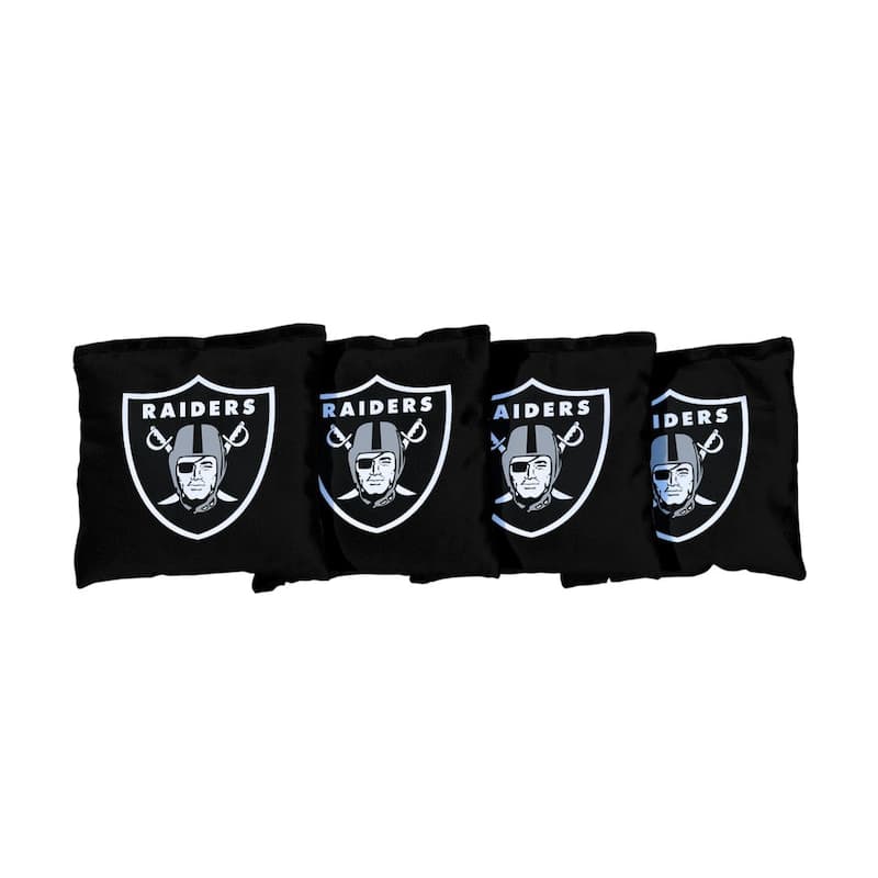 Las Vegas Raiders NFL Black Cornhole Bags - All-Weather Resin Filled