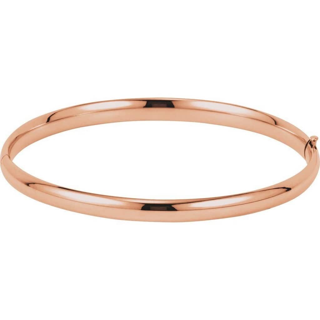 Curata 14k Rose Gold 4.75mm Polished Bangle Bracelet