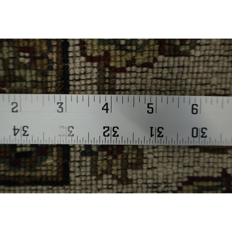 Hand Knotted Oriental 100% Wool Carpet Traditional All-Over Black Agra Area Rug - 9' 2'' X 6' 2''