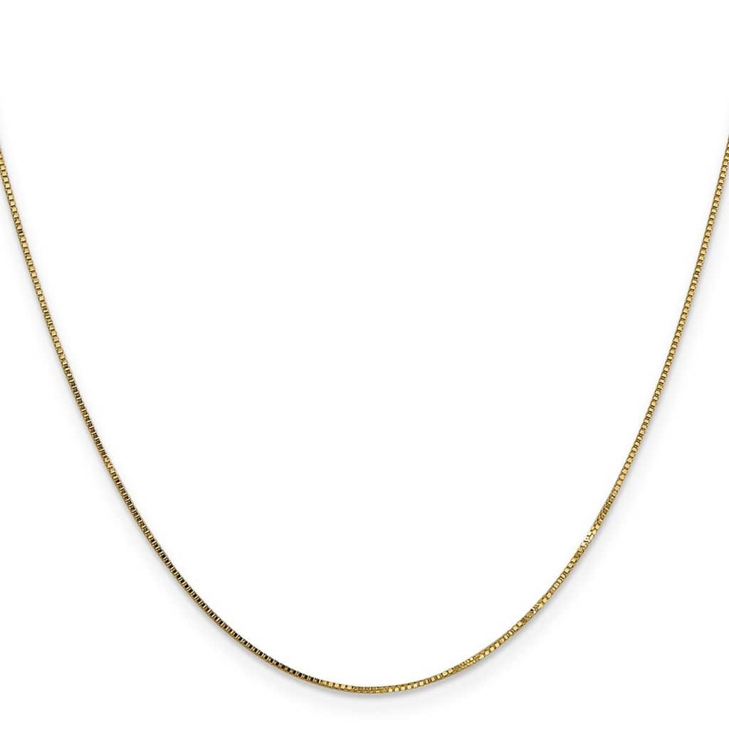 Curata 10k Yellow Gold Solid 0.7mm Box Chain Necklace Options: 16 18 20 24
