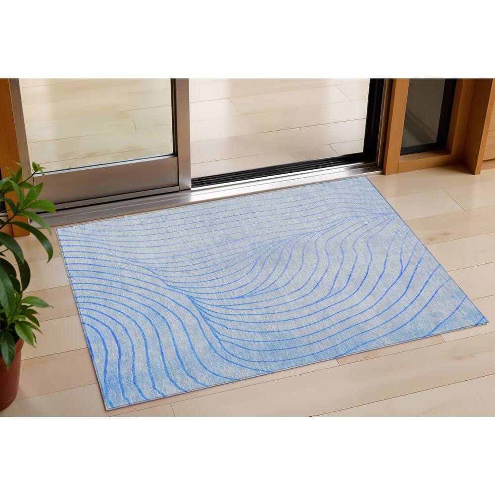 HomeRoots Abstract Transitional Rectangle Outdoor Rug